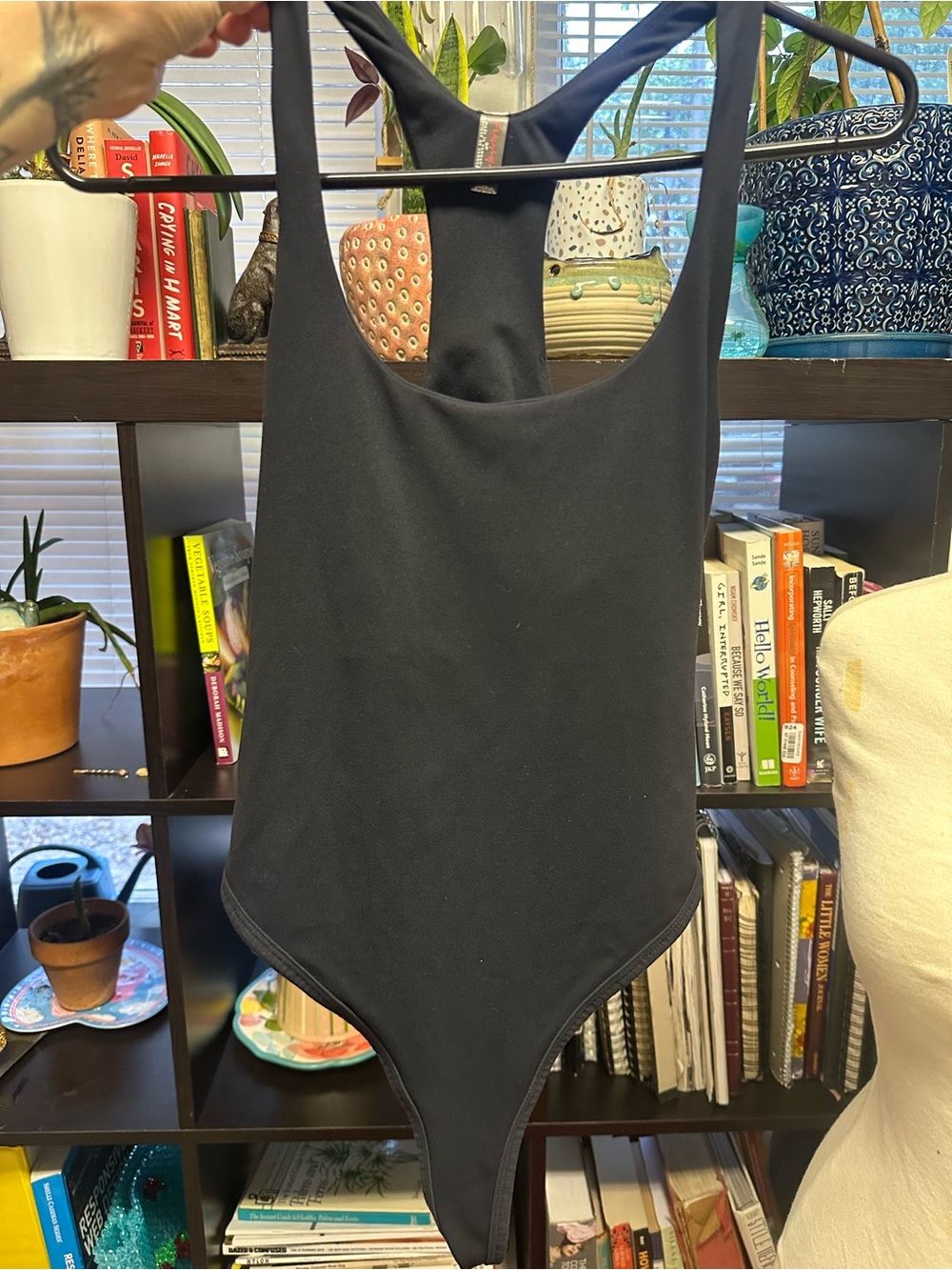 FP Movement by Free People Never Better Black Racerback Hot Shot Bodysuit